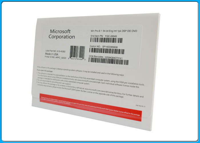 Microsoft Windows Softwares Windows 8 Professional Professional Pack Pro OEM Brak klucza FPP / MSDN
